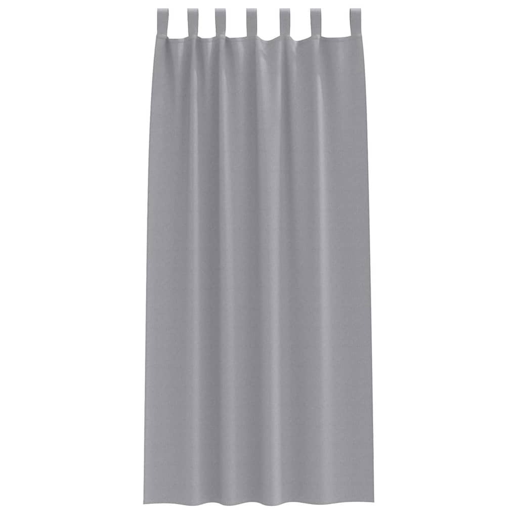 Mørklægningsgardiner med ringe 2 pcs Lysegrå 225 x 140 cm
