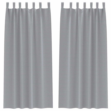 Mørklægningsgardiner med ringe 2 pcs Lysegrå 245 x 140 cm