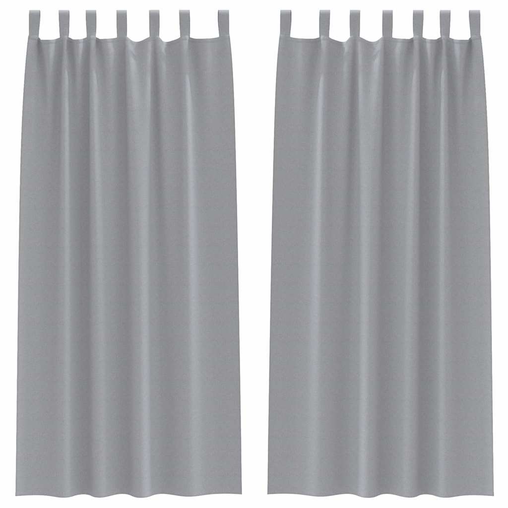 Mørklægningsgardiner med ringe 2 pcs Lysegrå 260 x 140 cm
