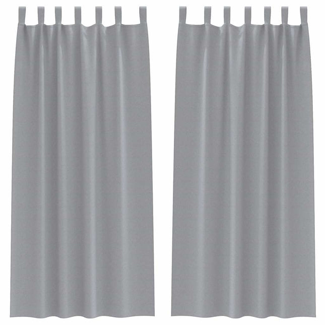 Mørklægningsgardiner med ringe 2 pcs Lysegrå 260 x 140 cm