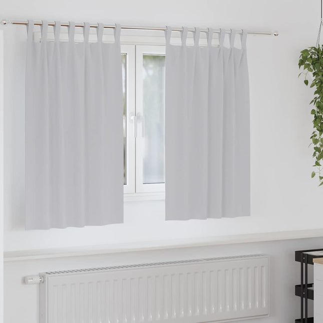 Mørklægningsgardiner med ringe 2 pcs Lysegrå 140 x 140 cm