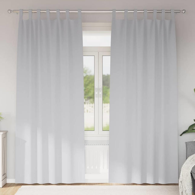 Mørklægningsgardiner med ringe 2 pcs Bleg Grå 260 x 140 cm