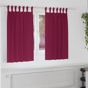 Mørklægningsgardiner med ringe 2 pcs Vinrød 140 x 140 cm