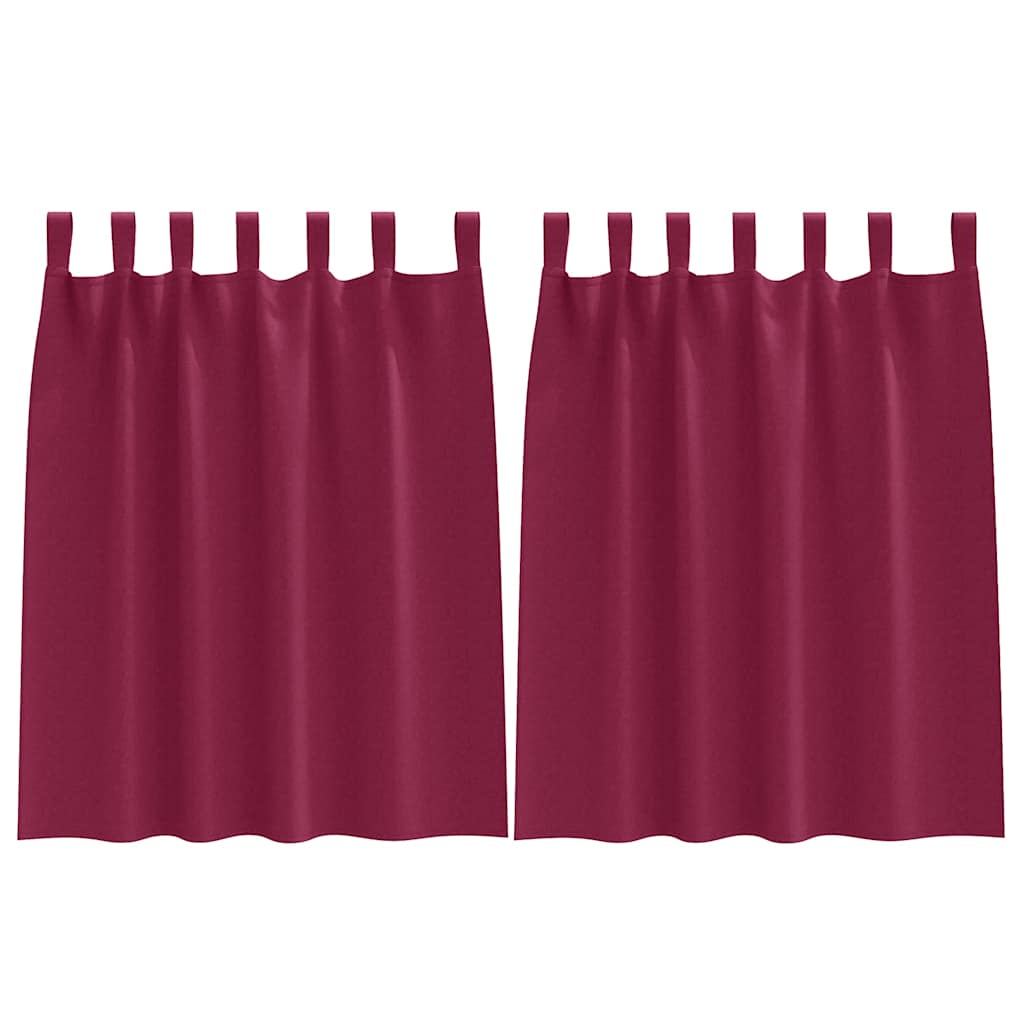 Mørklægningsgardiner med ringe 2 pcs Vinrød 140 x 140 cm