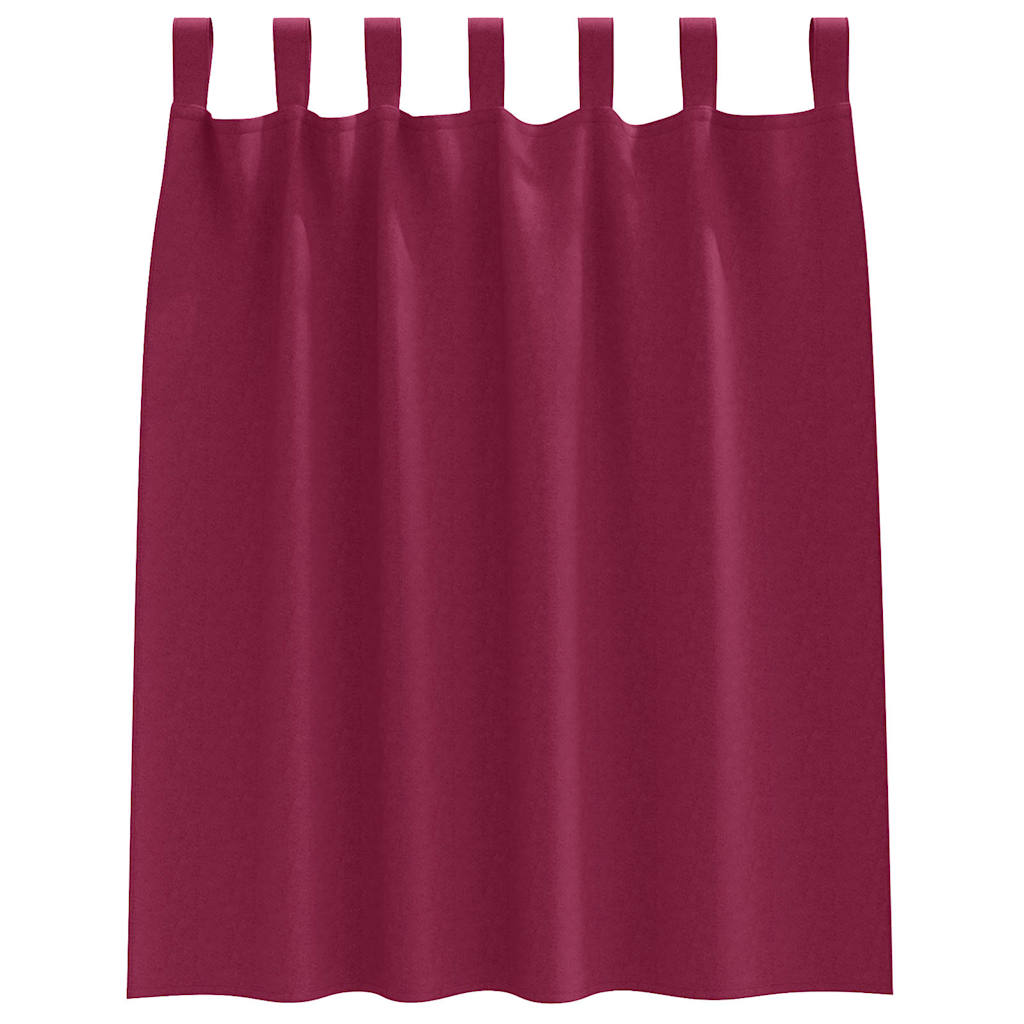 Mørklægningsgardiner med ringe 2 pcs Vinrød 140 x 140 cm