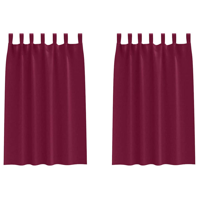 Mørklægningsgardiner med ringe 2 pcs Vinrød 175 x 140 cm