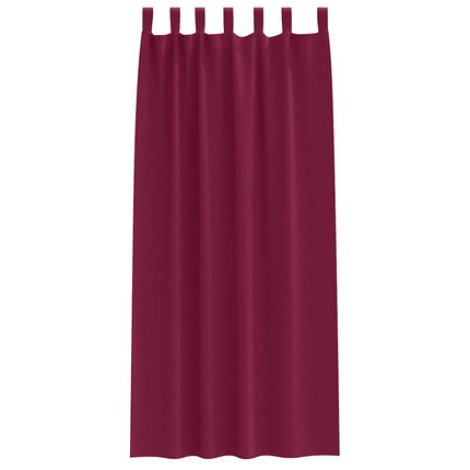 Mørklægningsgardiner med ringe 2 stk. Vinrød 260 x 140 cm