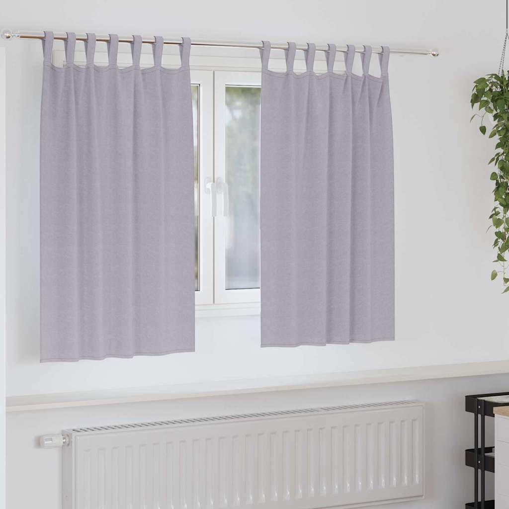 Mørklægningsgardiner med ringe 2 pcs Metal Grå 140 x 140 cm