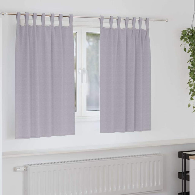 Mørklægningsgardiner med ringe 2 pcs Metal Grå 140 x 140 cm