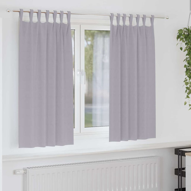 Mørklægningsgardiner med ringe 2 pcs Metal Grå 175 x 140 cm