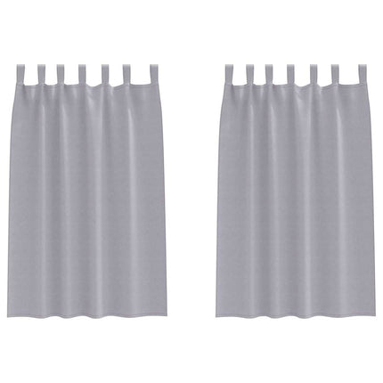 Mørklægningsgardiner med ringe 2 stk. Metal Grå 175 x 140 cm