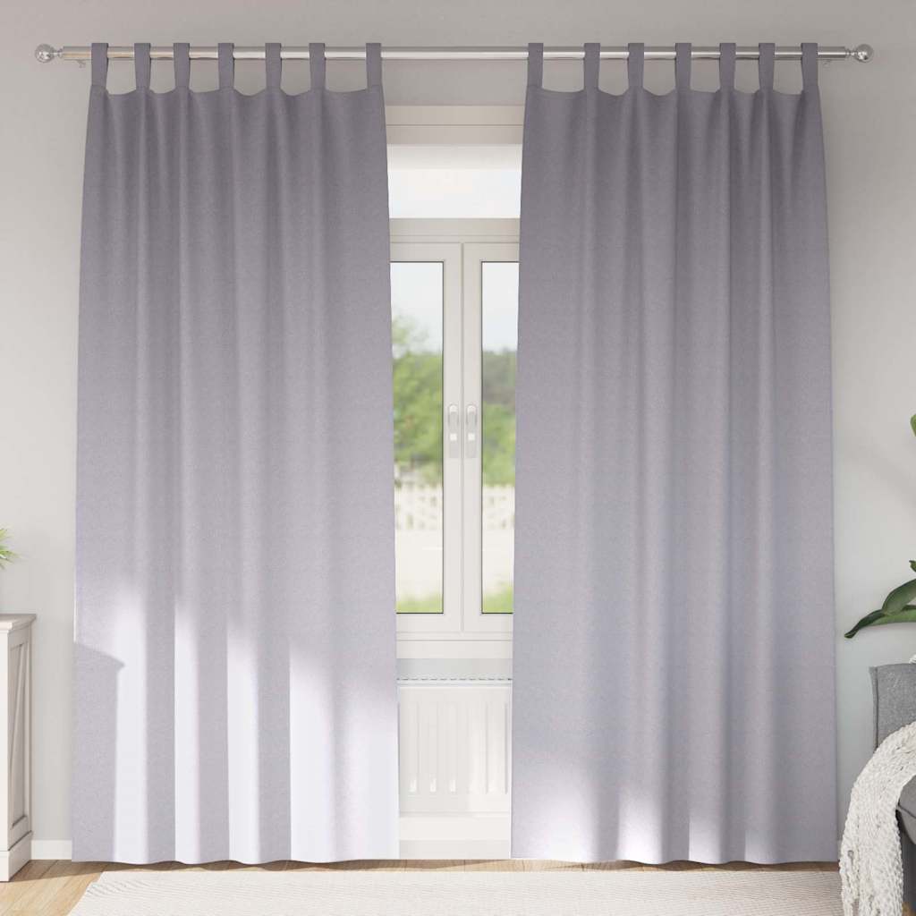 Mørklægningsgardiner med ringe 2 pcs Metal Grå 225 x 140 cm