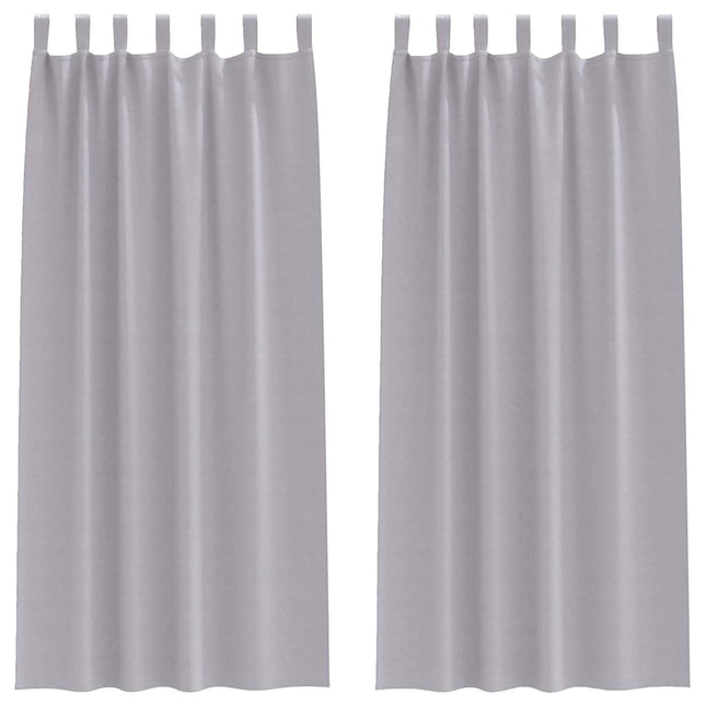 Mørklægningsgardiner med ringe 2 pcs Metal Grå 225 x 140 cm
