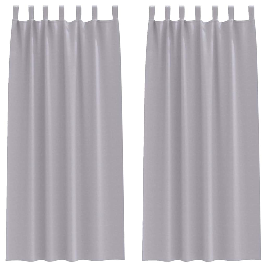 Mørklægningsgardiner med ringe 2 pcs Metal Grå 245 x 140 cm
