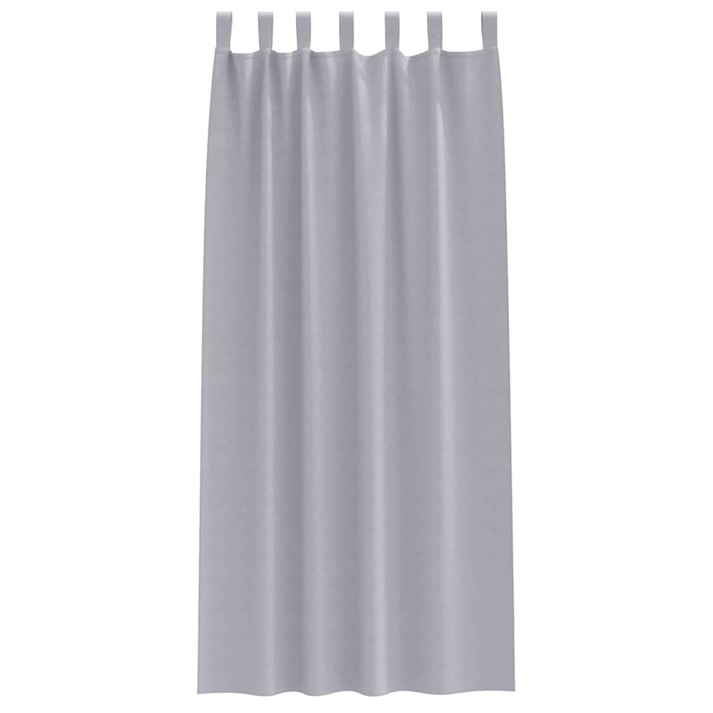 Mørklægningsgardiner med ringe 2 pcs Metal Grå 260 x 140 cm