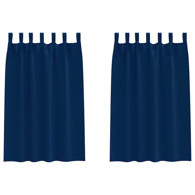 Mørklægningsgardiner med ringe 2 pcs Mørk blå 175 x 140 cm