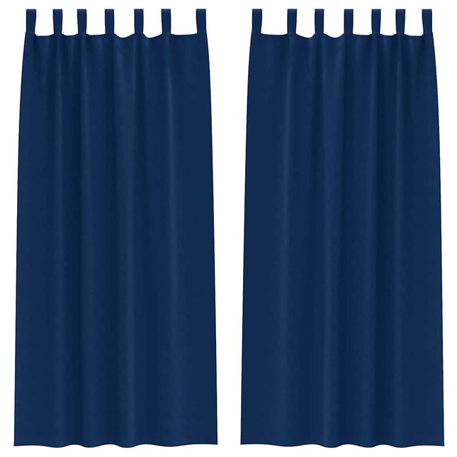 Mørklægningsgardiner med ringe 2 pcs Mørk blå 245 x 140 cm