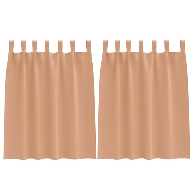 Mørklægningsgardiner med ringe 2 pcs Lys Brun 140 x 140 cm