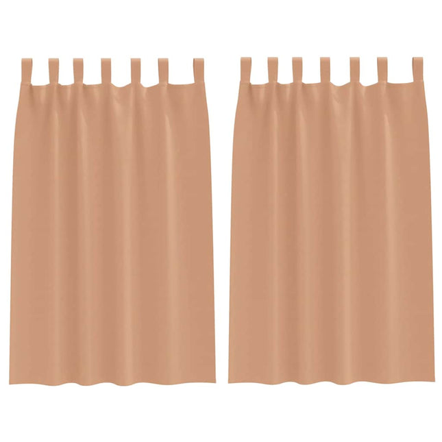 Mørklægningsgardiner med ringe 2 pcs Lys Brun 175 x 140 cm