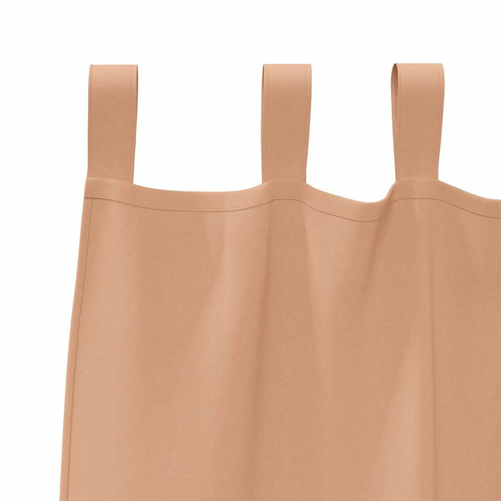 Mørklægningsgardiner med ringe 2 pcs Lys Brun 260 x 140 cm