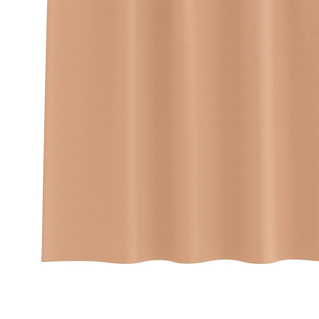 Mørklægningsgardiner med ringe 2 pcs Lys Brun 260 x 140 cm