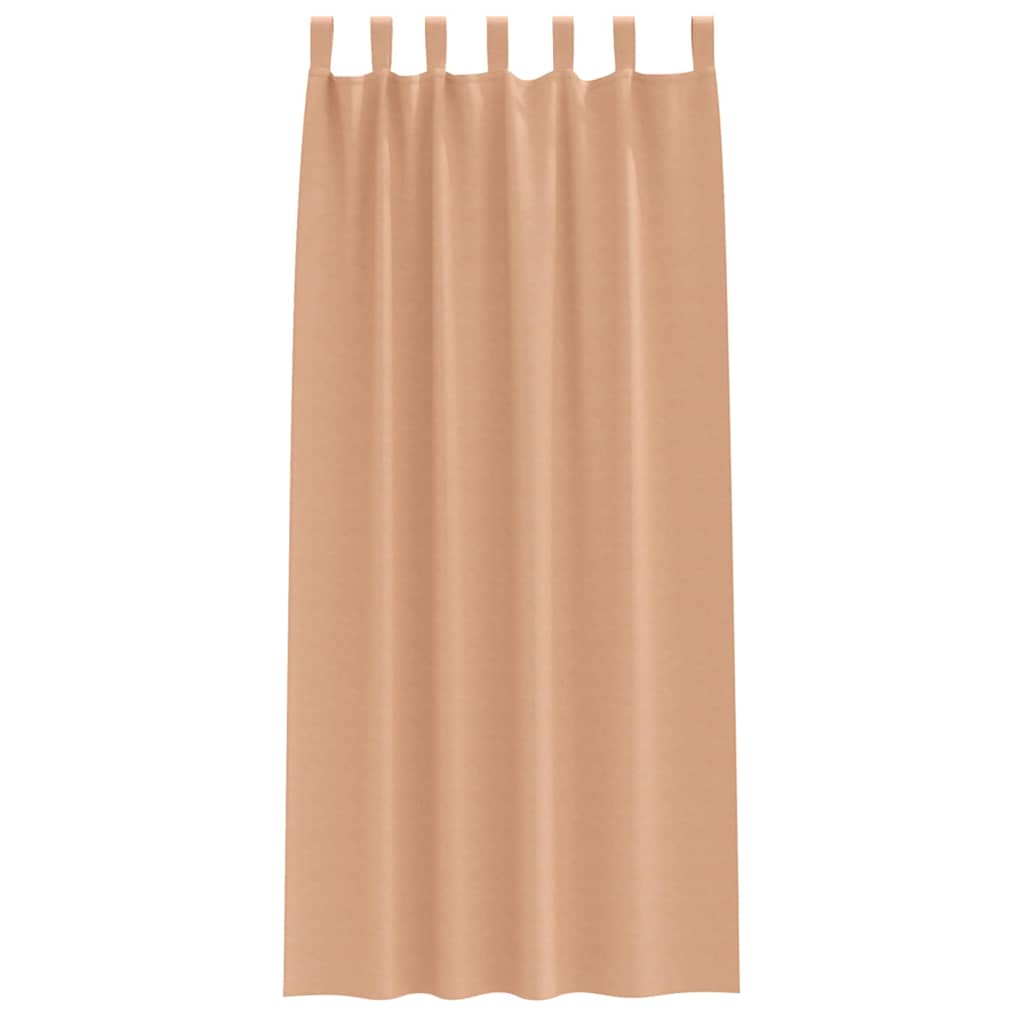 Mørklægningsgardiner med ringe 2 pcs Lys Brun 260 x 140 cm