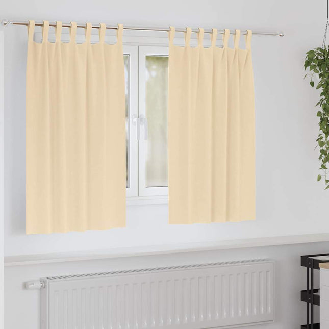 Mørklægningsgardiner med ringe 2 pcs Creme 140 x 140 cm