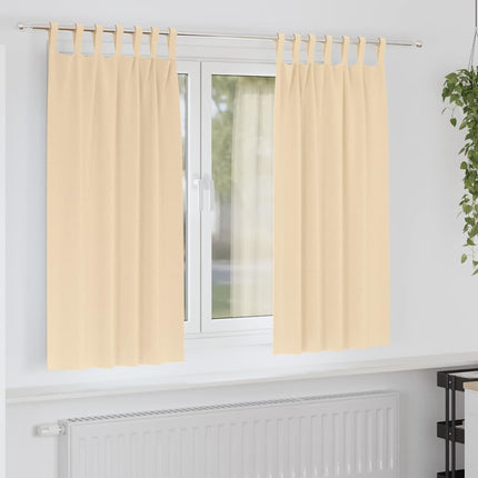 Mørklægningsgardiner med ringe 2 pcs Creme 175 x 140 cm
