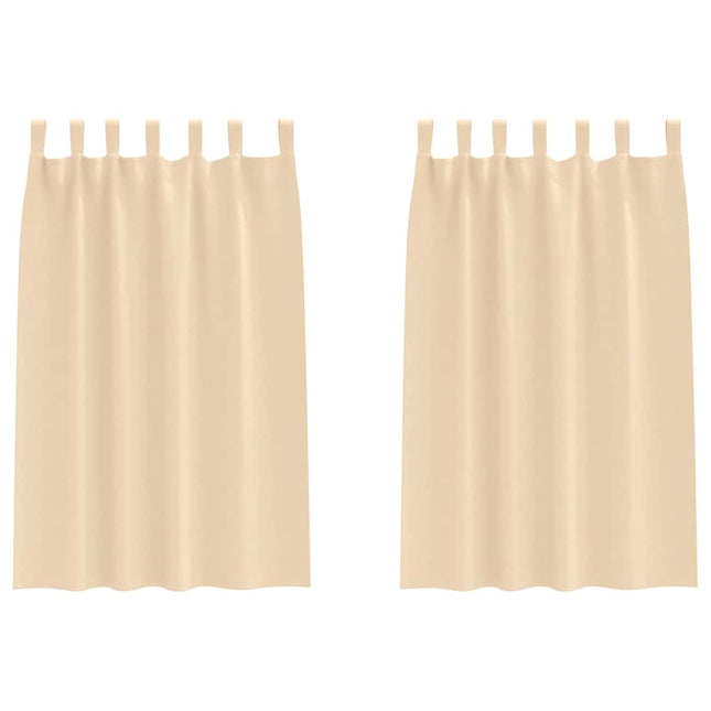 Mørklægningsgardiner med ringe 2 pcs Creme 175 x 140 cm
