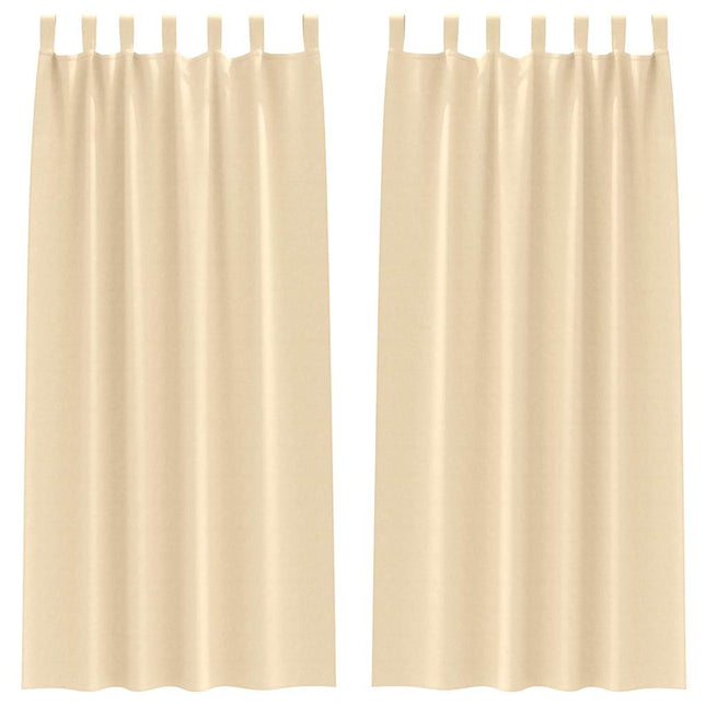 Mørklægningsgardiner med ringe 2 pcs Creme 225 x 140 cm