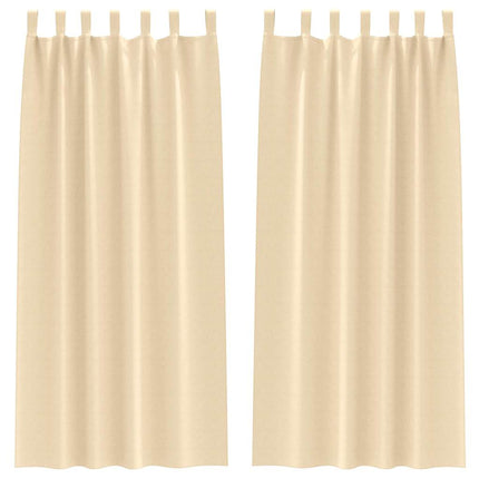 Mørklægningsgardiner med ringe 2 stk. Cremefarvet 245 x 140 cm