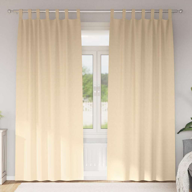 Mørklægningsgardiner med ringe 2 pcs Creme 260 x 140 cm