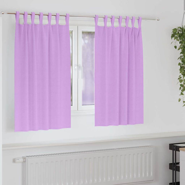 Mørklægningsgardiner med ringe 2 pcs Lilla 140 x 140 cm