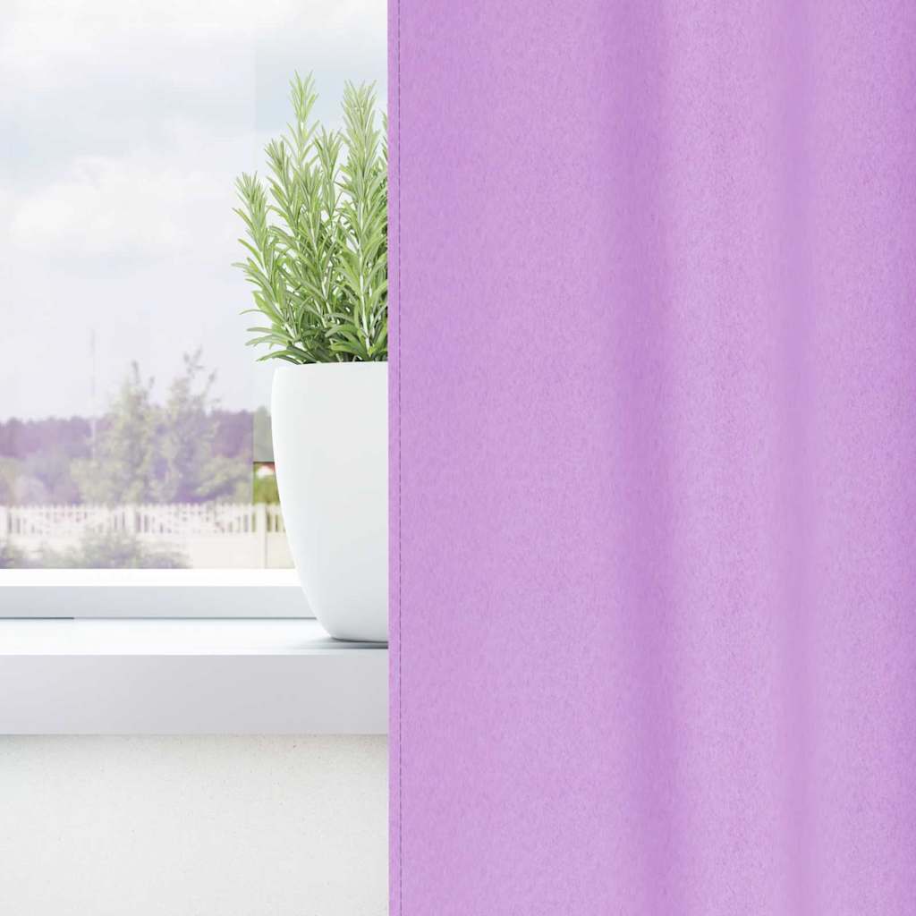 Mørklægningsgardiner med ringe 2 pcs Lilla 175 x 140 cm