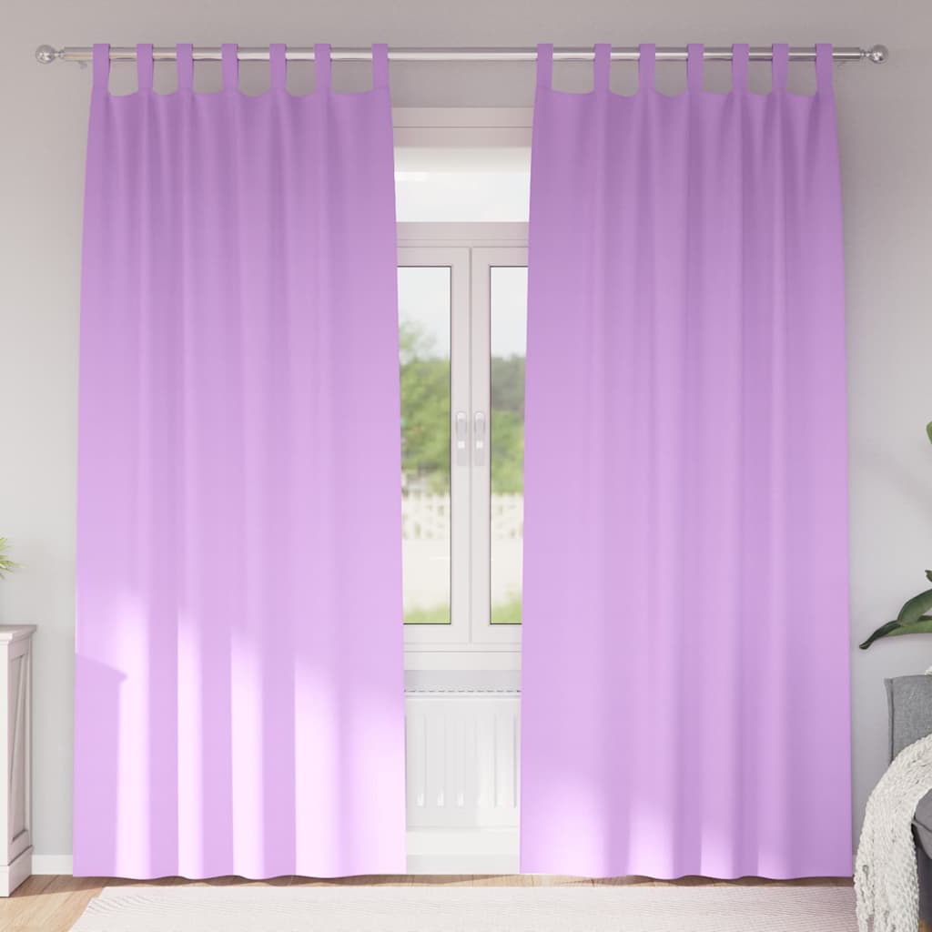 Mørklægningsgardiner med ringe 2 pcs Lilla 225 x 140 cm