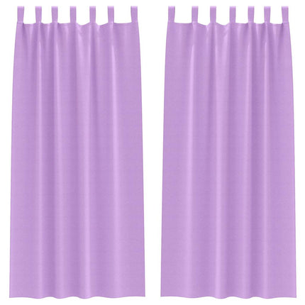 Mørklægningsgardiner med ringe 2 stk. Lilla 245 x 140 cm