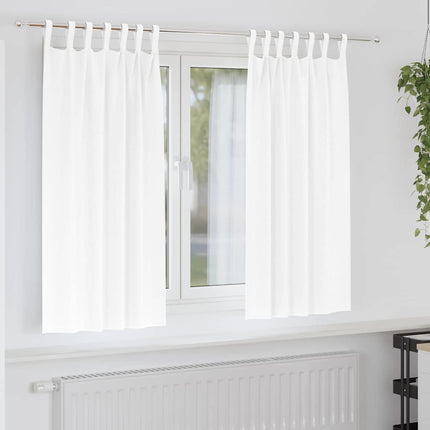Mørklægningsgardiner med ringe 2 stk. Ren Hvid 175 x 140 cm