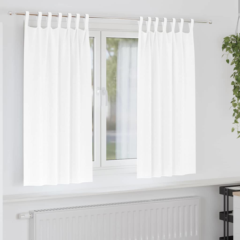 Mørklægningsgardiner med ringe 2 pcs Ren Hvid 175 x 140 cm
