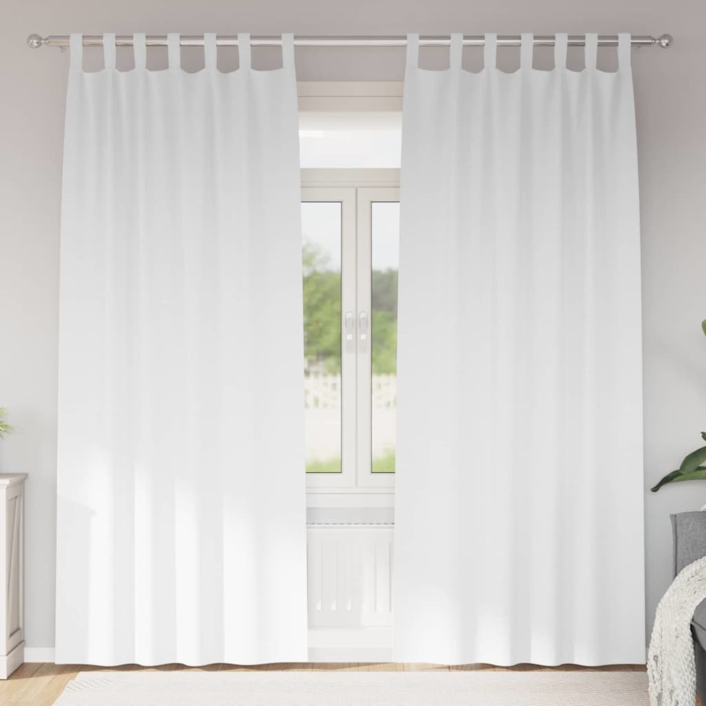 Mørklægningsgardiner med ringe 2 pcs Ren Hvid 245 x 140 cm