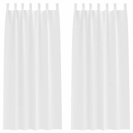 Mørklægningsgardiner med ringe 2 stk. Ren Hvid 245 x 140 cm
