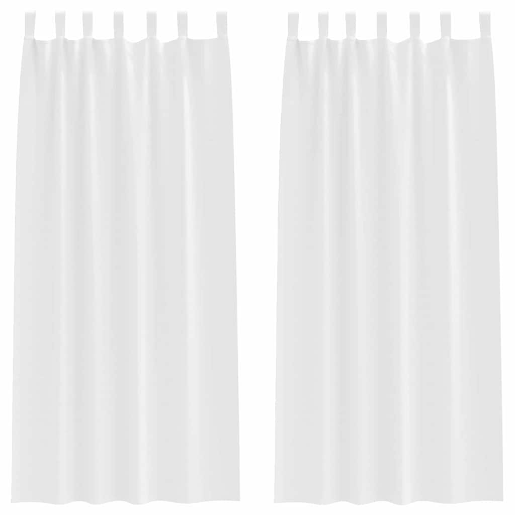 Mørklægningsgardiner med ringe 2 pcs Ren Hvid 245 x 140 cm