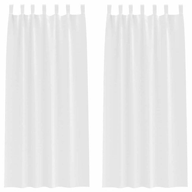 Mørklægningsgardiner med ringe 2 pcs Ren Hvid 245 x 140 cm
