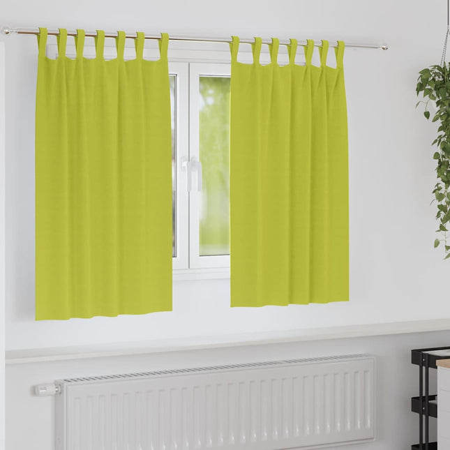 Mørklægningsgardiner med ringe 2 pcs Grøn 140 x 140 cm