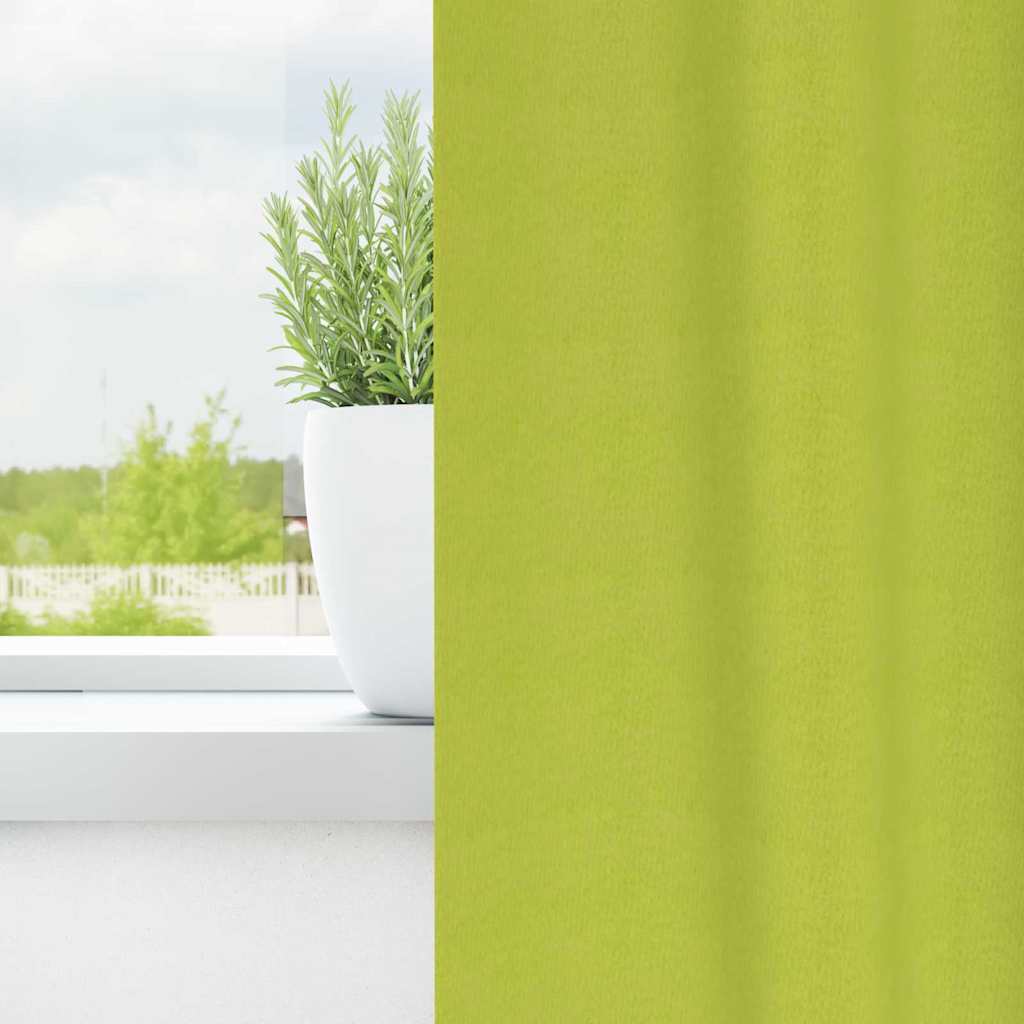Mørklægningsgardiner med ringe 2 pcs Grøn 175 x 140 cm