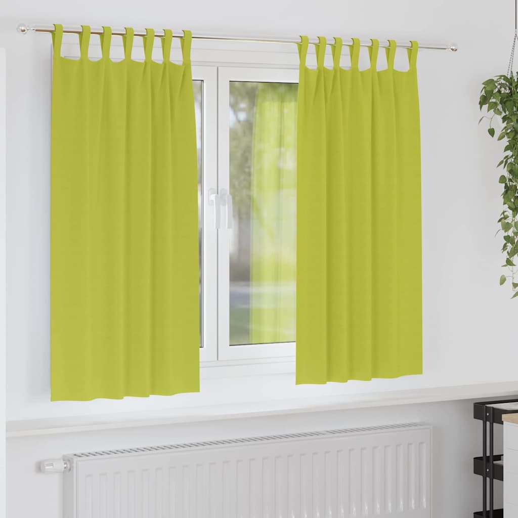 Mørklægningsgardiner med ringe 2 pcs Grøn 175 x 140 cm