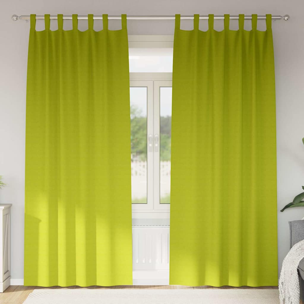 Mørklægningsgardiner med ringe 2 pcs Grøn 225 x 140 cm