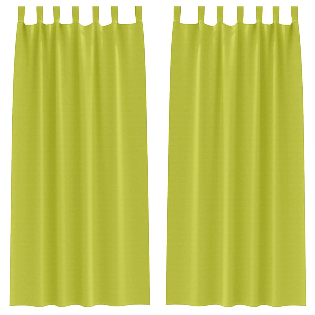 Mørklægningsgardiner med ringe 2 pcs Grøn 225 x 140 cm