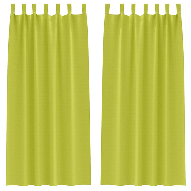 Mørklægningsgardiner med ringe 2 pcs Grøn 245 x 140 cm