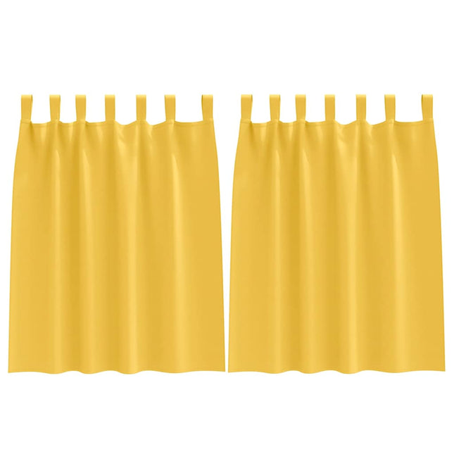 Mørklægningsgardiner med ringe 2 pcs Sennepsgul 140 x 140 cm