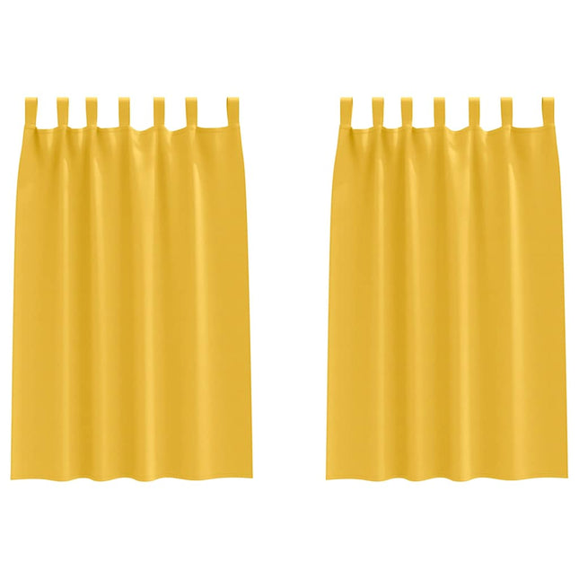 Mørklægningsgardiner med ringe 2 pcs Sennepsgul 175 x 140 cm